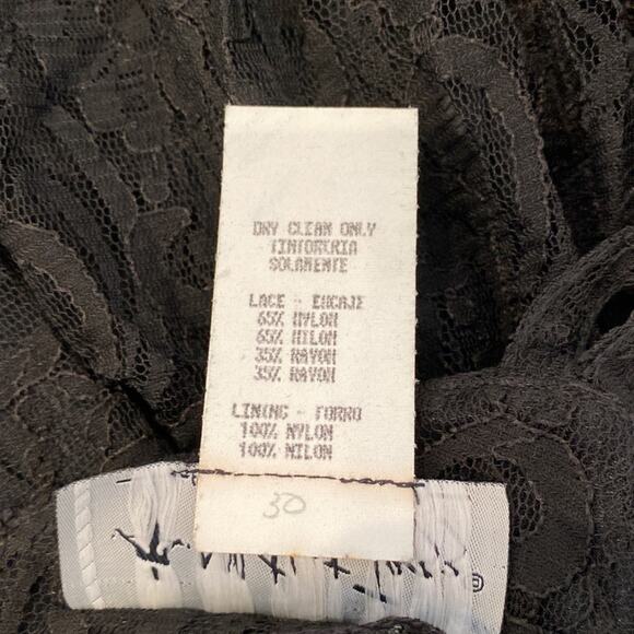 All That Jazz Vintage 90’s Black Lace Mini Dress Sz 2 Nylon Rayon Lined Zipper - Picture 6 of 12